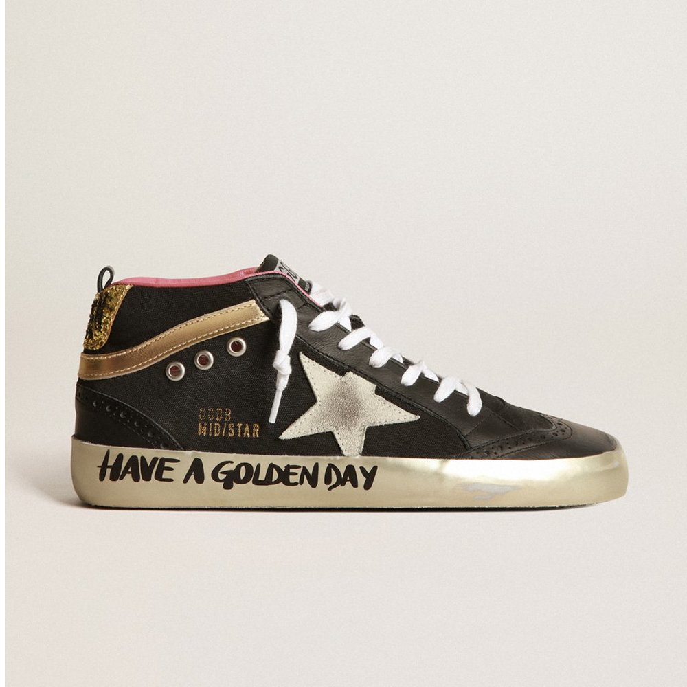 *NEW* Golden Goose - Black Mid-Star sneakers with glitter - Size 36